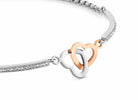 028004/051 MILLELUCI bracelet,S/Steel,CZ, ROSEGOLD Double hearts