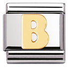 030101/02 Classic LETTER,S/Steel,Bonded Yellow Gold Letter B