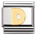 030101/04 Classic LETTER,S/Steel,Bonded Yellow Gold Letter D