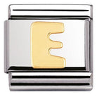 030101/05 Classic LETTER,S/Steel,Bonded Yellow Gold Letter E
