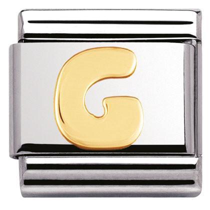 030101/07 Classic LETTER,S/Steel,Bonded Yellow Gold Letter G