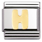 030101/08 Classic LETTER,S/Steel,Bonded Yellow Gold Letter H