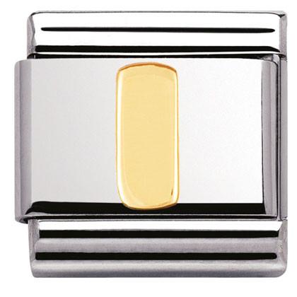 030101/09 Classic LETTER,S/Steel,Bonded Yellow Gold Letter I