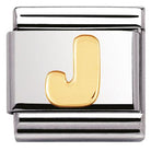 030101/10 Classic LETTER,S/Steel,Bonded Yellow Gold Letter J