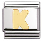 030101/11 Classic LETTER,S/Steel,Bonded Yellow Gold Letter K