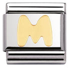 030101/13 Classic LETTER,S/Steel,Bonded Yellow Gold Letter M