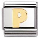 030101/16 Classic LETTER,S/Steel,Bonded Yellow Gold Letter P