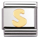 030101/19 Classic LETTER.S/steel,Bonded Yellow Gold Letter S
