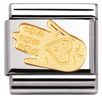 030105/09 Classic S/steel, bonded yellow gold Hebraic hand