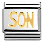 030107/26 Classic WRITING,S/Steel,bonded yellow gold SON