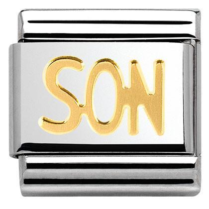 030107/26 Classic WRITING,S/Steel,bonded yellow gold SON