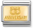 030121/32 Classic Engraved Sign Anniversary S/steel,bonded yellow gold