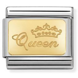 030121/49 Classic bonded yellow Gold Engraved Sign QUEEN