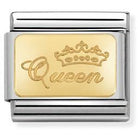 030121/49 Classic bonded yellow Gold Engraved Sign QUEEN