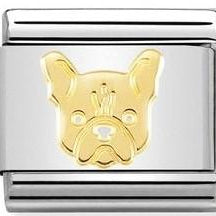030162/54 Classic SYMBOLS,steel , bonded yellow gold Dog