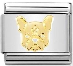 030162/54 Classic SYMBOLS,steel , bonded yellow gold Dog
