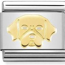 030162/56 Classic SYMBOLS, steel& bonded yellow gold Dog