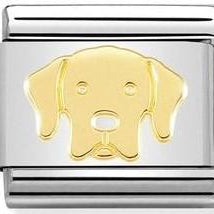030162/57 Classic SYMBOLS,steel & bonded yellow gold Dog