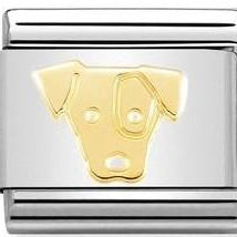 030162/58 Classic SYMBOLS,steel,bonded yellow gold Dog
