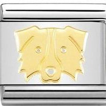 030162/59 Classic SYMBOLS,steel & bonded yellow gold Dog