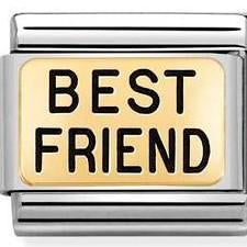030166/05 Classic PLATES steel, bonded yellow gold,BEST FRIEND