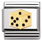 030205/11 Classic, GOOD LUCK,S/Steel,enamel and bonded yellow gold Dice