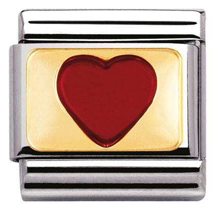 030206/33 Classic Love.S/steel,enamel,bonded yellow gold Red Heart Plate