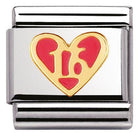 030207/44 Classic Love.S/steel,enamel,bonded yellow gold 16 heart
