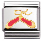 030208/02 Classic S/steel, enamel, bonded yellow gold Pink dance shoes