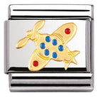 030210/06 Classic S/steel,enamel,bonded yellow gold Aeroplane
