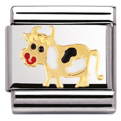 030212/04 Classic S/Steel,, enamel, bonded yellow gold Cow