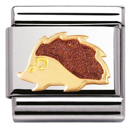 030212/41 Classic, S/steel, enamel, bonded yellow gold Hedgehog
