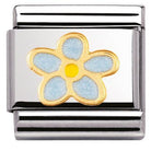 030214/44 Classic S/Steel,enamel,bonded yellow gold Forget-me-nots