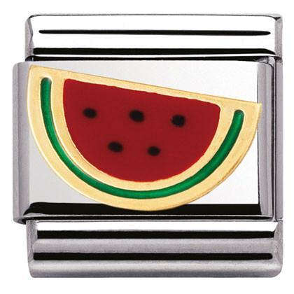 030215/14 Classic S/Steel,enamel,bonded yellow gold Water melon