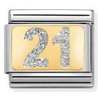 030224/02 Classic GLITTER PLATES, steel, enamel, bonded yellow gold, SILVER Number 21