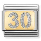 030224/03 Classic GLITTER PLATES ,steel, enamel bonded yellow gold SILVER Number 30