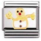 030225/04 Classic,S,steel,enamel,bonded yellow gold Snowman