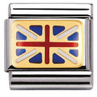 030234/06 Classic FLAG,s. steel,enamel, bonded yellow gold GREAT BRITAIN