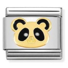 030248/18 Classic,S/steel,enamel,bonded yellow gold Panda Head