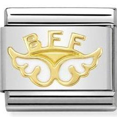 030272/32 Classic SYMBOLS steel, enamel, yellow gold Angel of Friendship