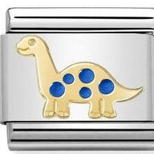 030272/39 Classic steel ,yellow gold,enamel. Dinosaur