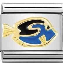 030272/41 Classic SYMBOLS steel, enamel & yellow gold Fish