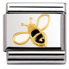 030278/01 Classic NATURA ,S/ steel, enamel,yellow gold Bee