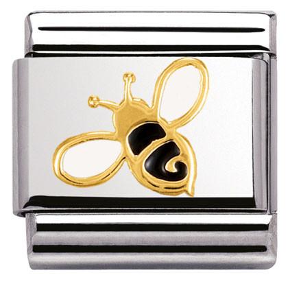 030278/01 Classic NATURA ,S/ steel, enamel,yellow gold Bee