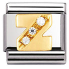 030301/26 Classic LETTERS,S/steel,Bonded Yellow Gold CZ Z