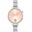 076033/027 Paris Round Watch, Rose col. Face & CZ