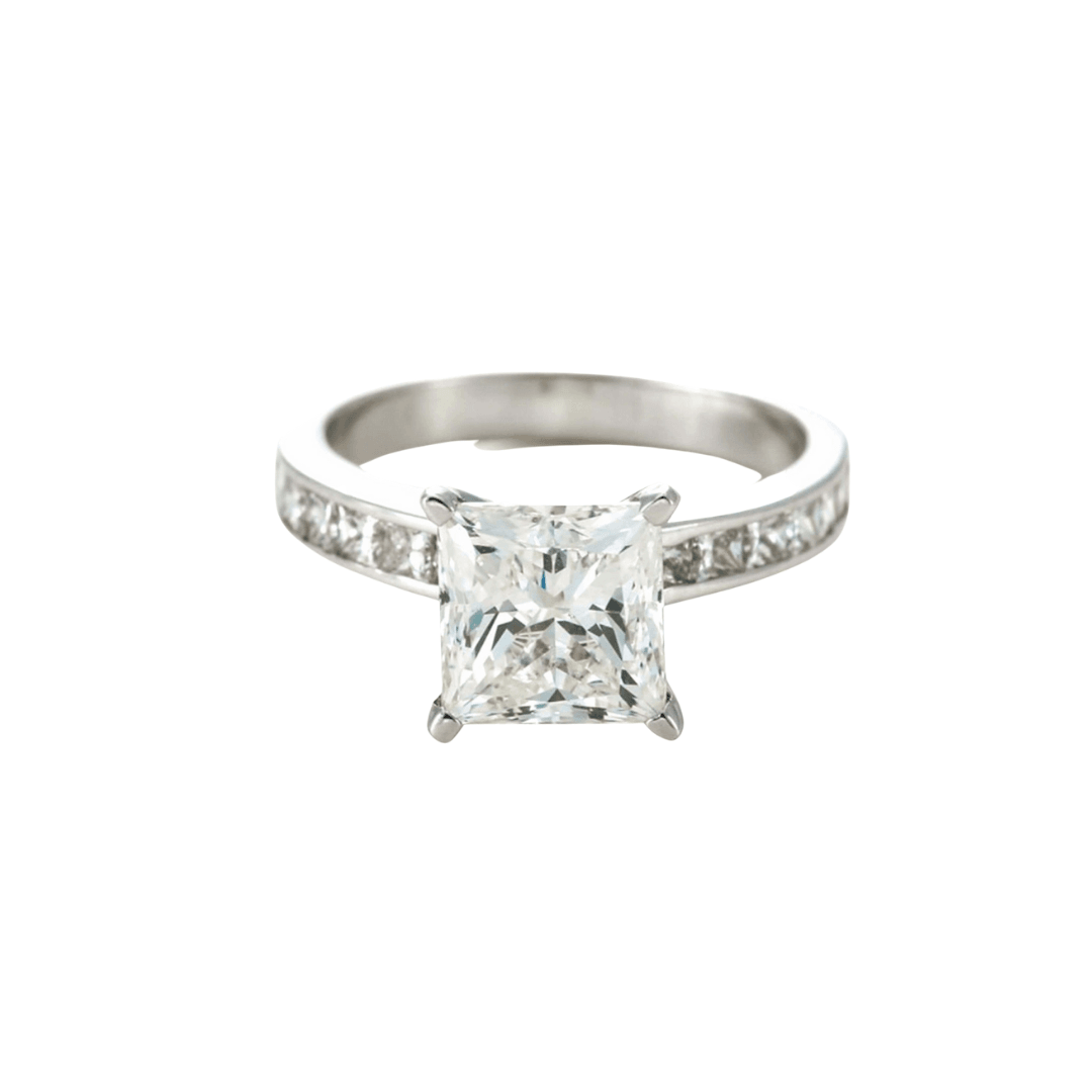 1.5ct Princess Cut Channel Set Band - 18ct White Gold