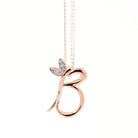 18ct Rose Gold Winged Initial Necklace