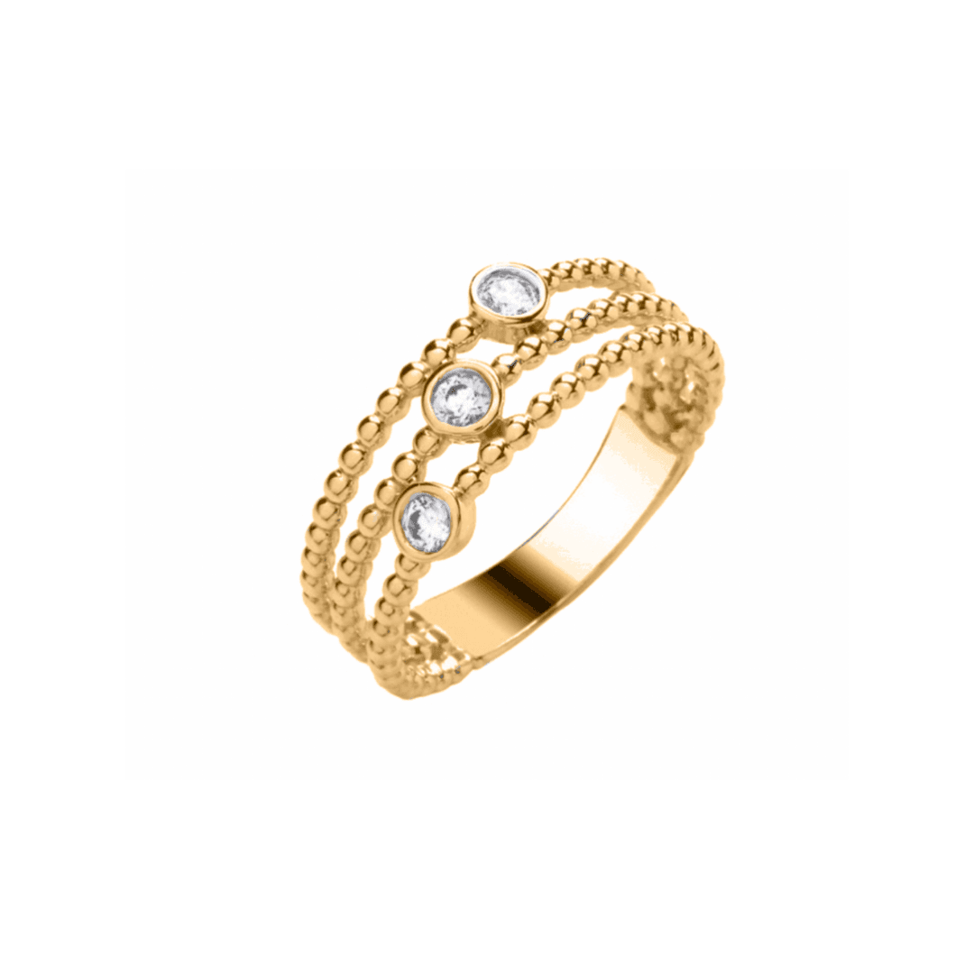 3 Stone Band .15ct - 9ct Gold