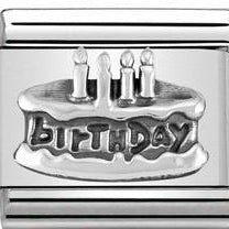 330101/20 CLASSIC SILVER OXIDIZED BIRTHDAY CAKE
